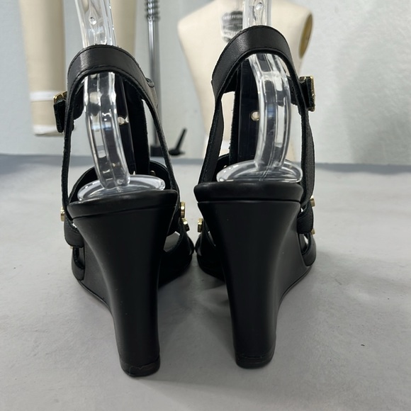 Sandro Grommet Wedge Gladiator Heels Sandals Studded - Picture 5 of 11